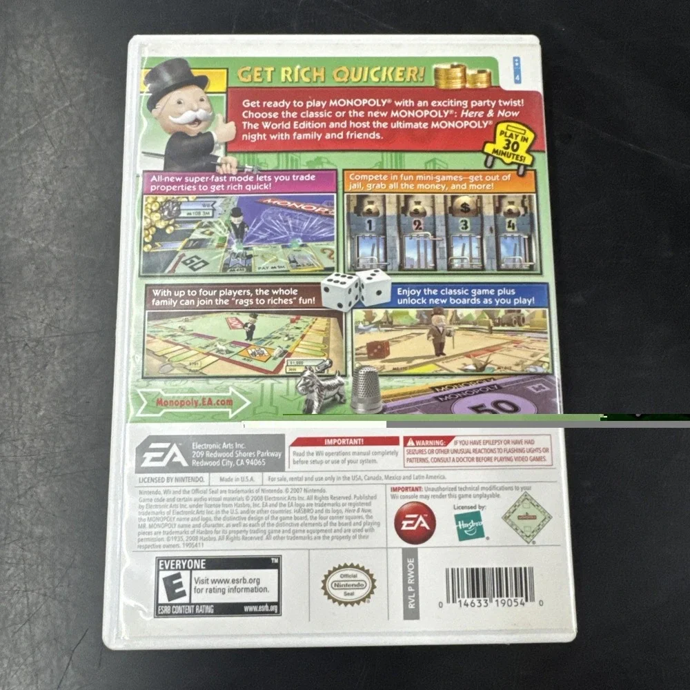 Wii Monopoly (Nintendo Wii, 2008) Complete With Manual CIB